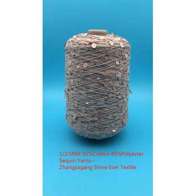 Silver Sequin Yarn with Cotton